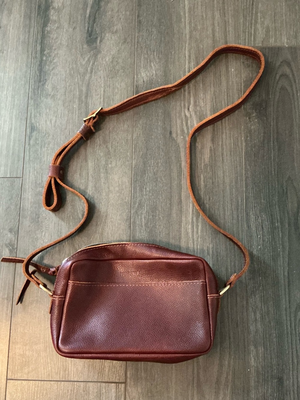 Portland Leather Goods Large Crossbody Camera Bag, Nutmeg